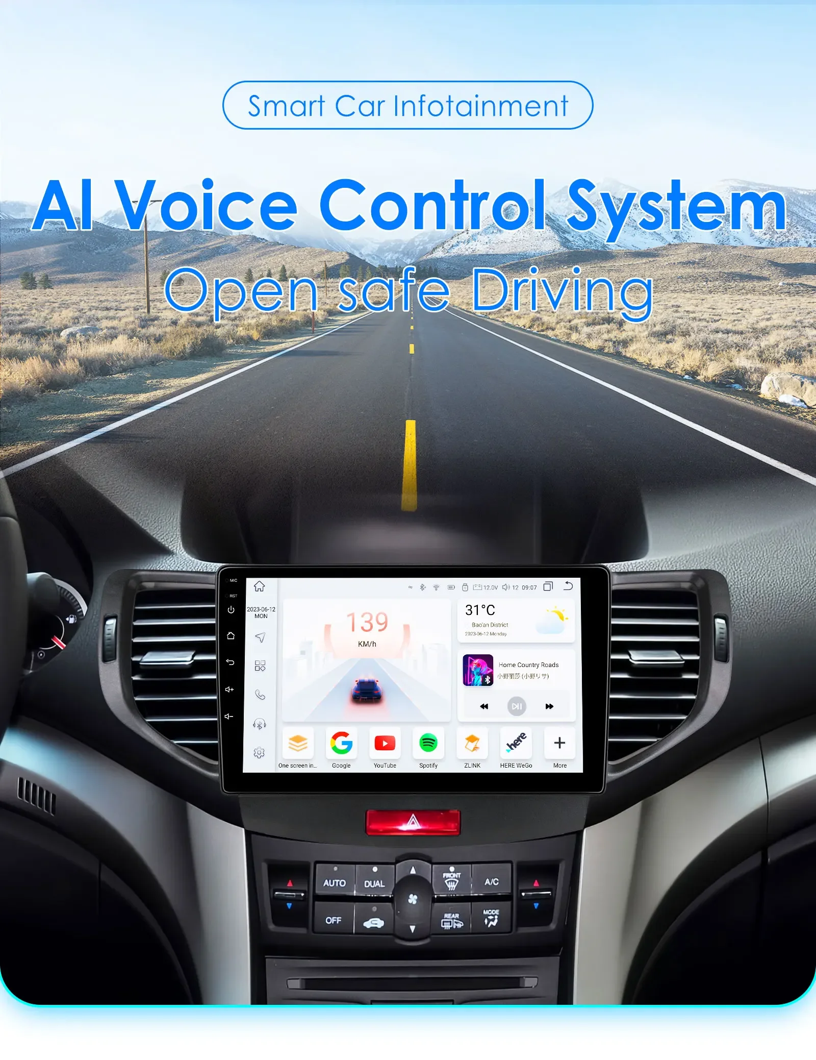 Автомагнитола на Android 12 для Honda Accord 8 Acura TSX 2008-2012 мультимедийный видеоплеер с