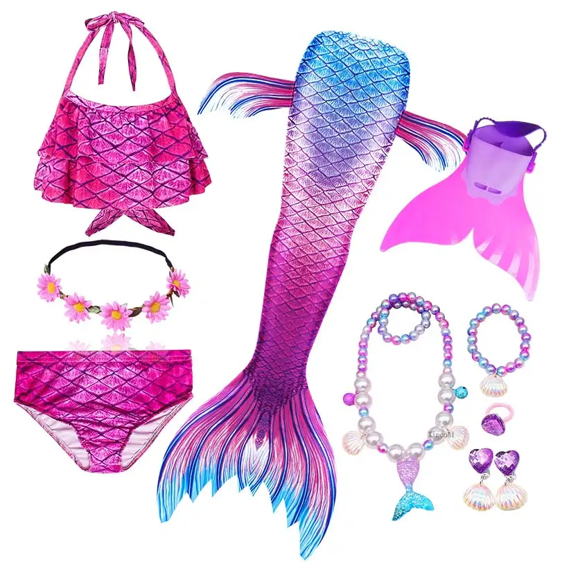 

28 Colors Children Mermaid Tail with Swimming Fin Kids Mermaid tails for Swim Girls Cosplay Costumes Swimmable Swimsuit