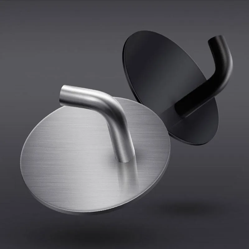 

Kitchen Bathroom Accessories Self-Adhesive Wall Hooks Hangers Stainless Steel Hooks Towel Key Umbrella Kitchenware Storage Hook