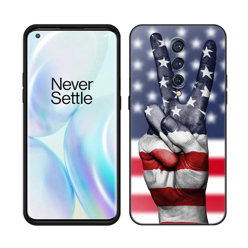 Чехол для телефона с флагом Америки США OnePlus 7 7T 8 9 10 Pro 8T 9R 9RT 10T 10R ACE Nord 2T CE2 Lite N10 N20 N100