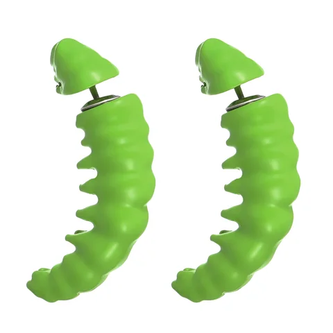 Серьги-гвоздики Green Worm
