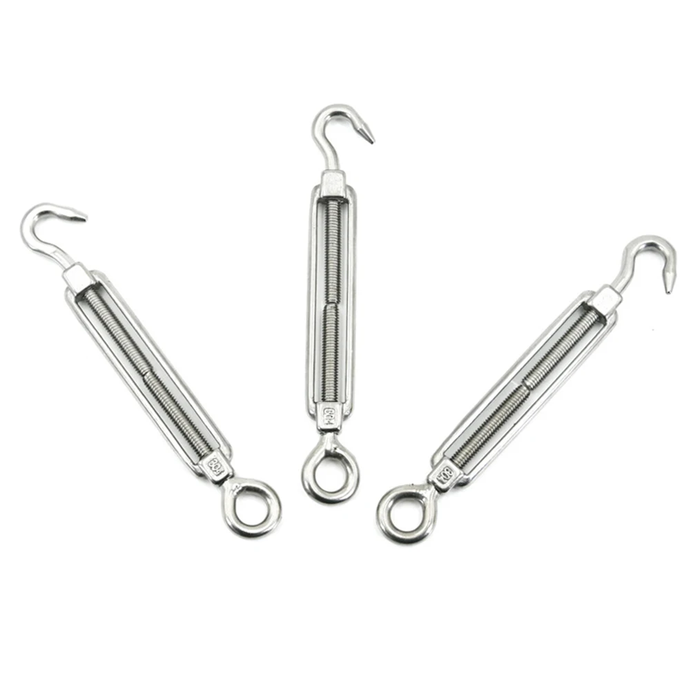 

M6 Screw Buckle M6 Turn Buckle Eye Wire Tensioner Practical Replacement Spare Parts Tension Hook 304 Stainless Steel