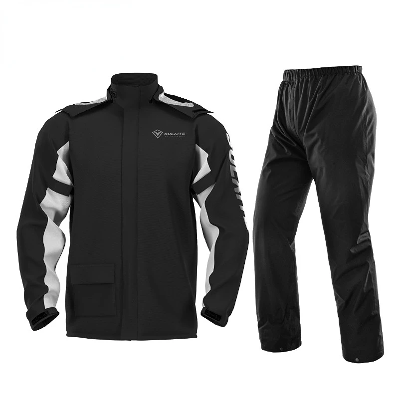 

Motorcycle Raincoat Suit Men Waterproof Cycling Raincoat+Rain Pants Lightweight Foldable Windproof Jacket Motorcyclelist Suit