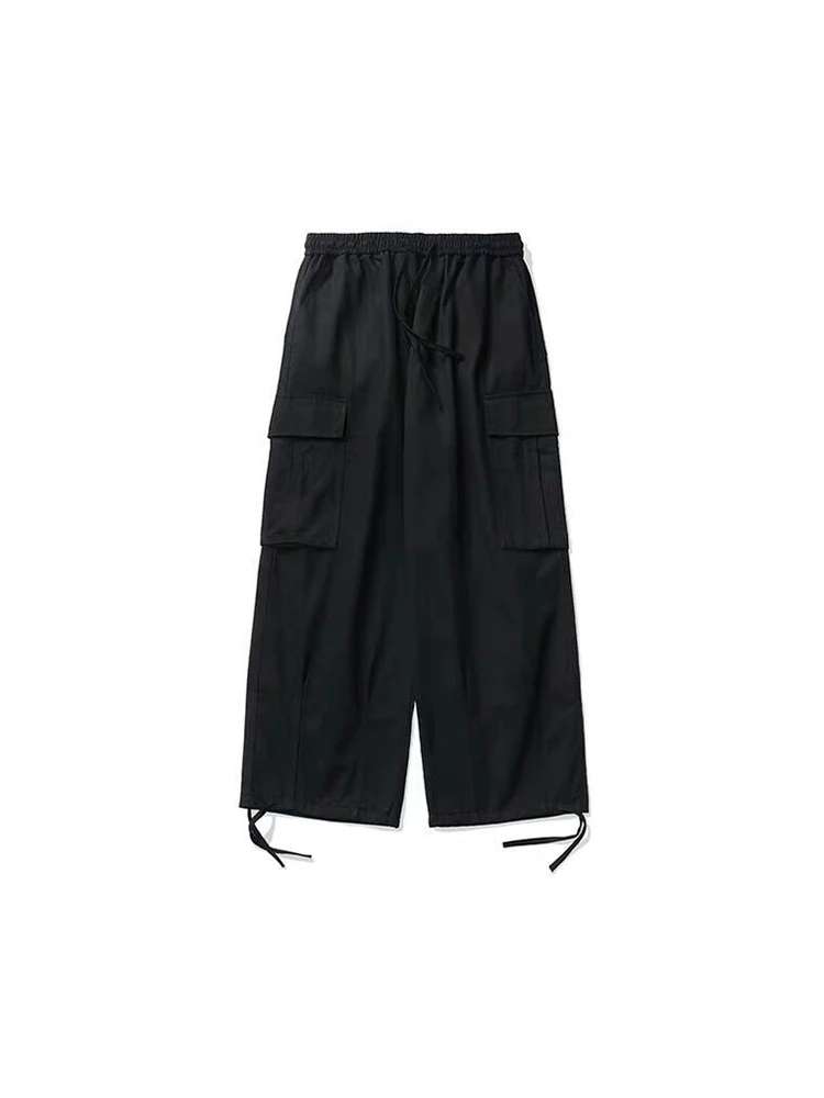 

Retro Loose Casual Large Pocket Wide Leg Cargo Pants Women Spring Oversized Hip-hop Jogging Streetwear Fashion Overalls Trousers