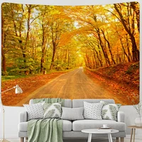 tree leaf scenery tapestry yellow maple loeaf wall fabric colorful polyester tapestries bedroom living room decor wall hanging