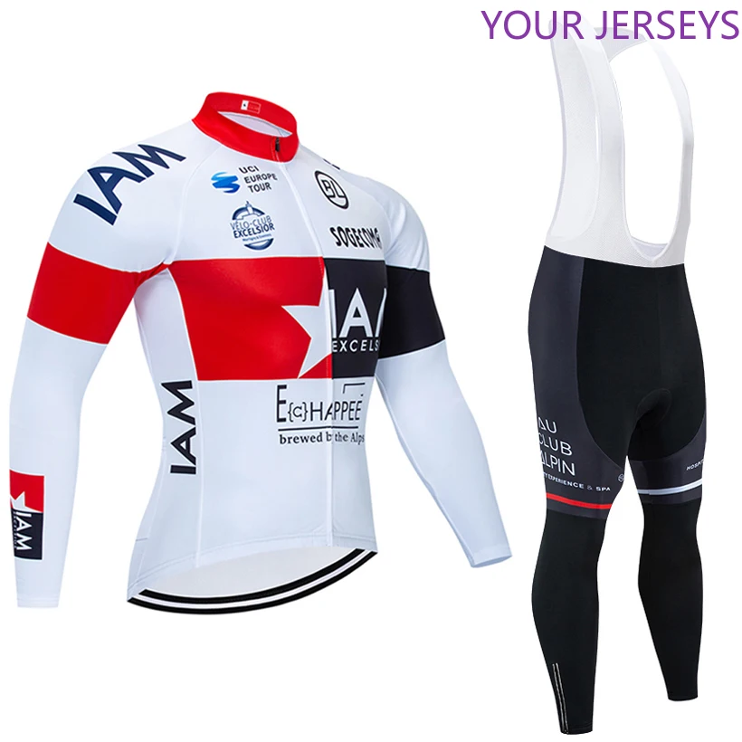 

Зима 2021, командный белый комплект из джерси и велосипедных брюк I AM, Мужская одежда для велоспорта, Теплая Флисовая одежда для велоспорта, од...