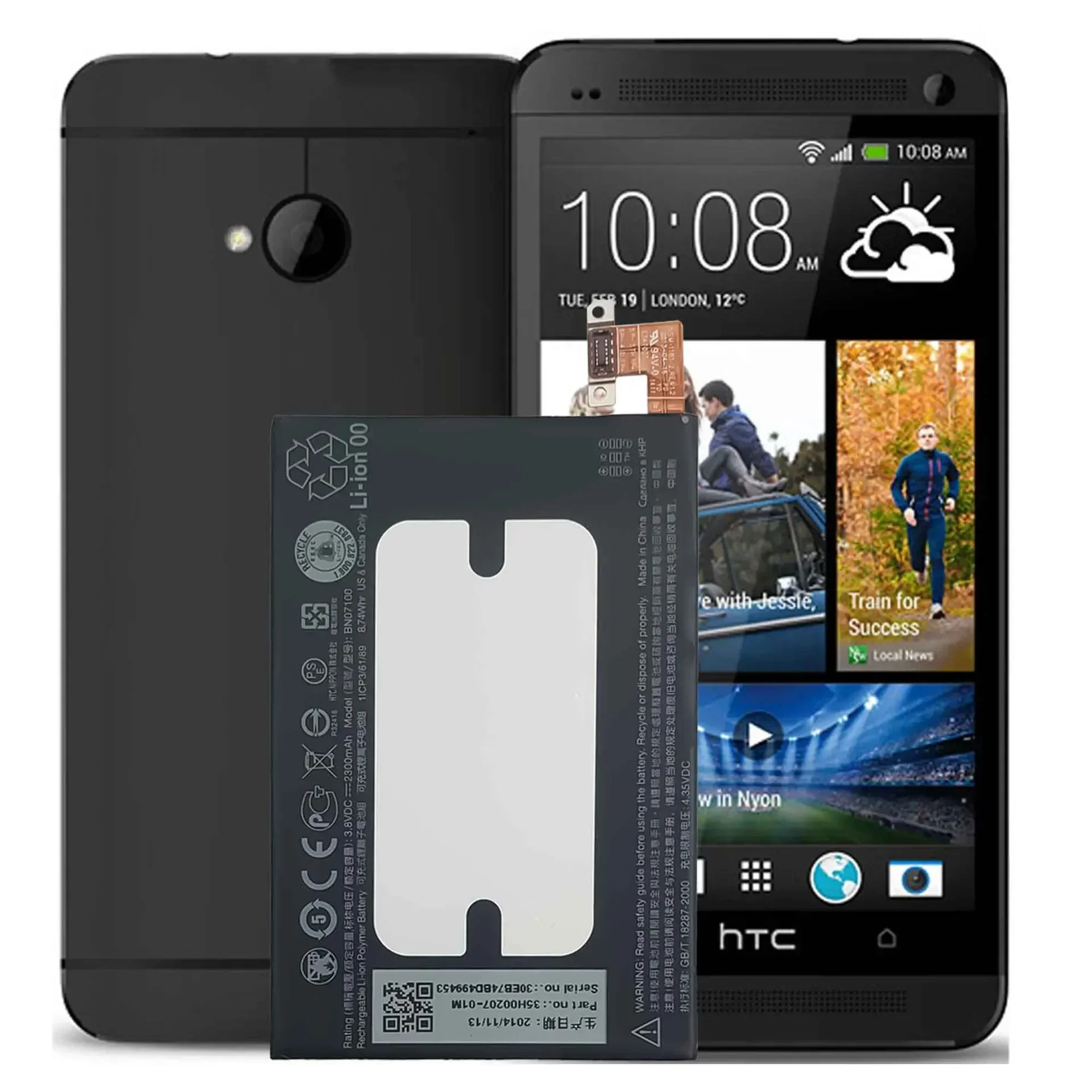 Фото Аккумулятор BN07100 2300 мАч для HTC ONE M7, 801E, 801S/N/V/U, 802D, M7, 802W, 802T, HTL22, ONE J, литиевый аккумулятор №1