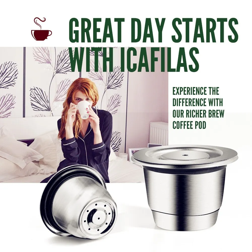

Reusable Coffee Filter Stainless Steel Refillable Reusable For Nespresso Coffee Capsule Cafeteira Filter Coffee Pods