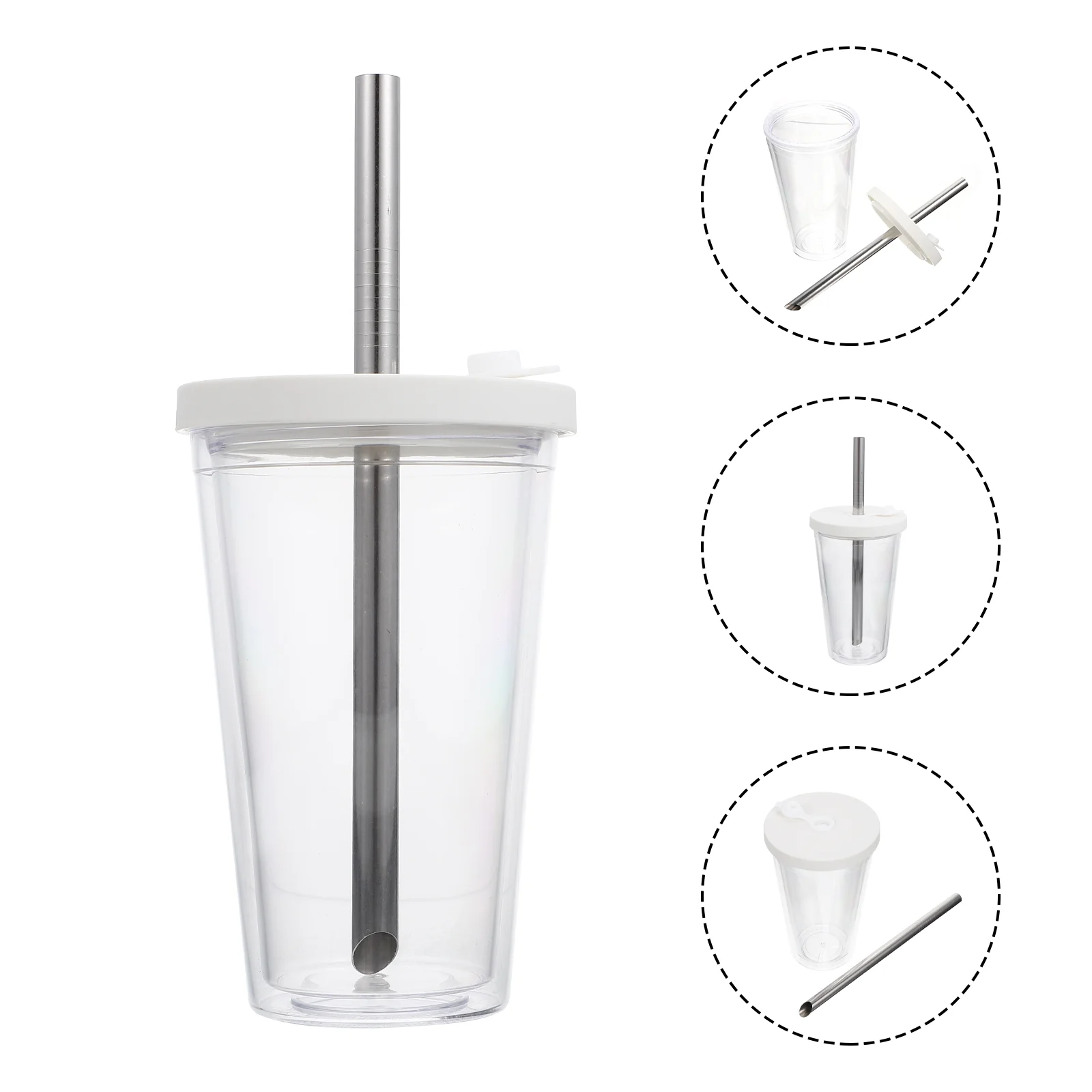 

Cup Tumbler Cups Tea Boba Water Bottle Smoothie Drinking Straw Bubble Reusable Wide Mouthiced Beverage Sippy Insulated Coffee