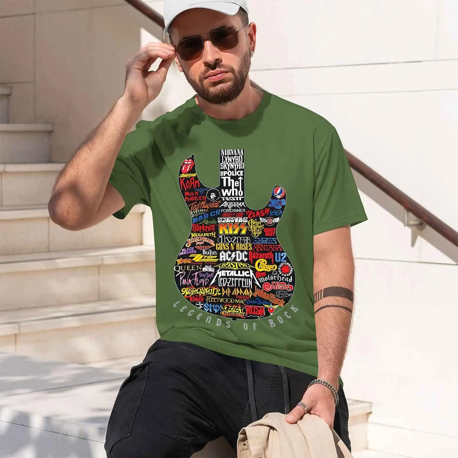 Футболка Legends Of Rock Graph Tee D Tees 2026, новая модель, мужская футболка с коротким рукавом и круглым вырезом, классическая повседневная модель, несколько цветов и размеров. (art.: 3920d95a11075) - 3920d95a11075