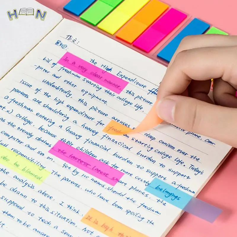 

100/200 Sheets Fluorescent Paper Self Adhesive Memo Pad Sticky Notes It Marker Memo Sticker Family And Office School Supplies