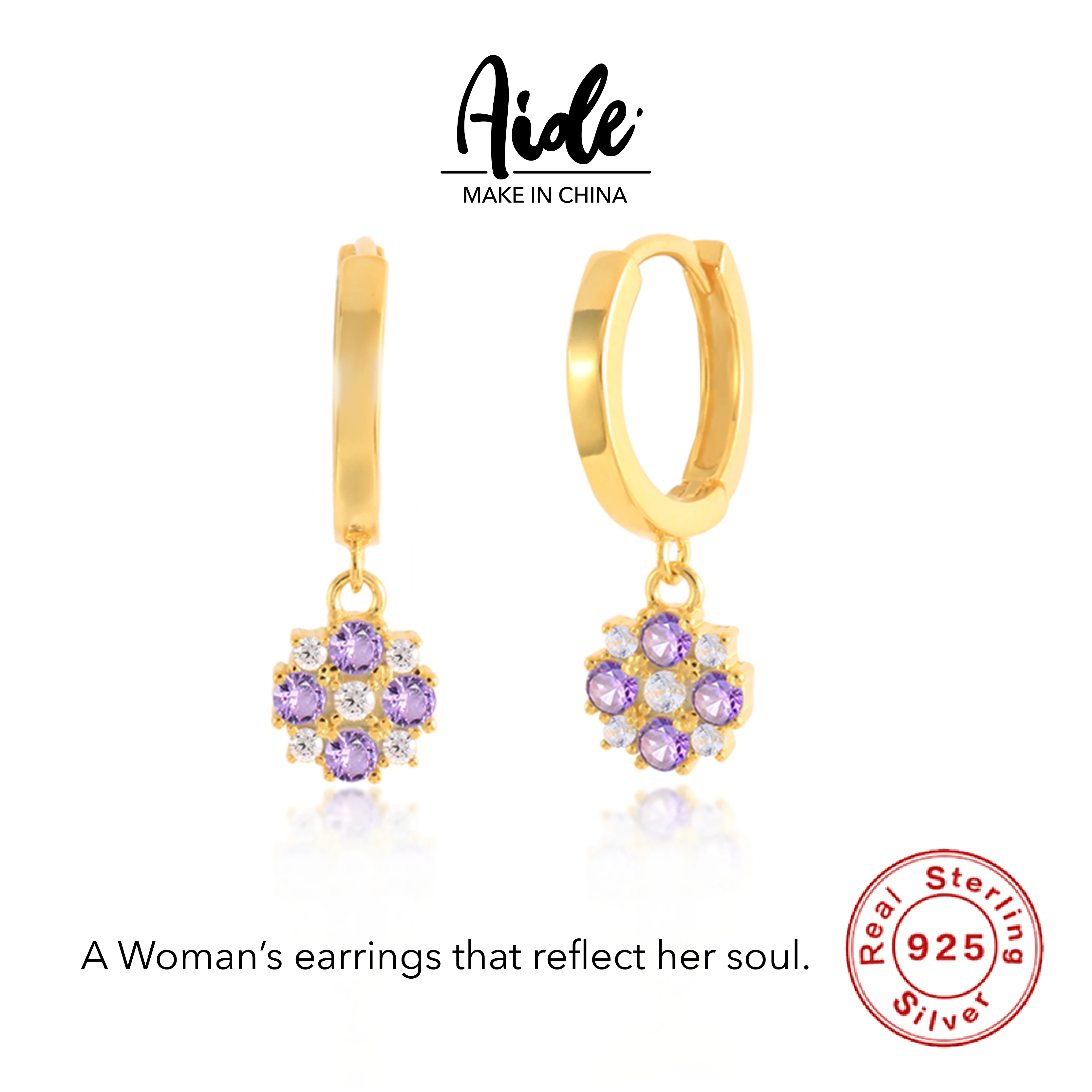 

Комплект из колье и серёг, из серебра 925 пробы, 18 К