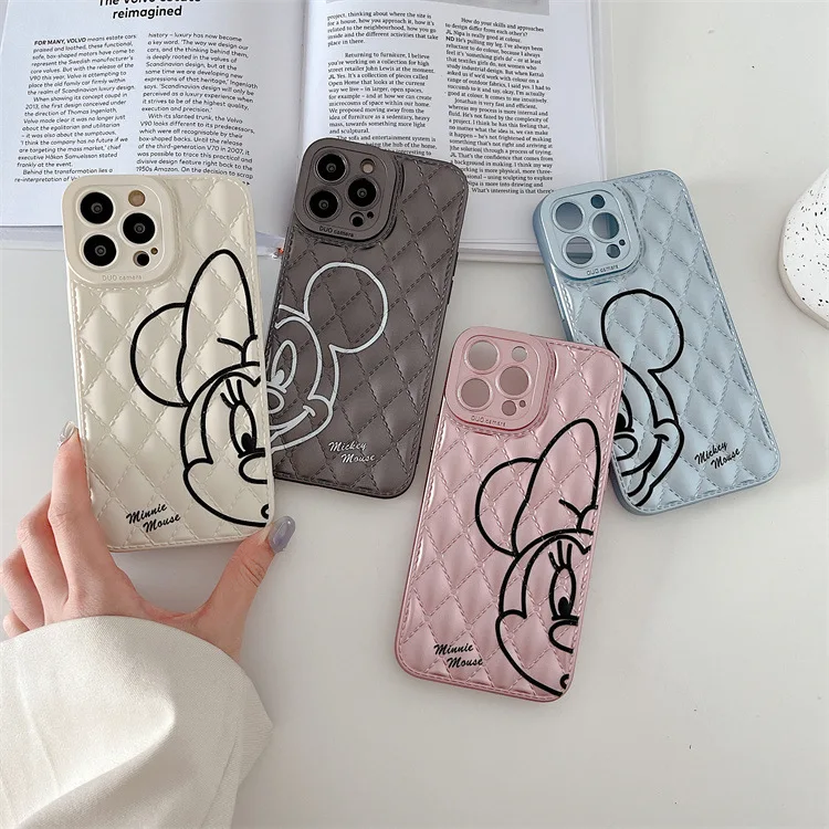 

Bandai Disney Mickey Apple 11pro mobile phone case couple 12 13 cartoon Minnie iPhone13promax x xsmax XR plating 7p suitable