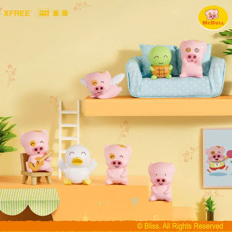 Фото X11 McDull and Friends: Серия «Сидят вместе» — Коллекционная мини-фигурка в слепой коробке, украшение для автомобиля и рабочего стола, подарок для девочек, предзаказ №3
