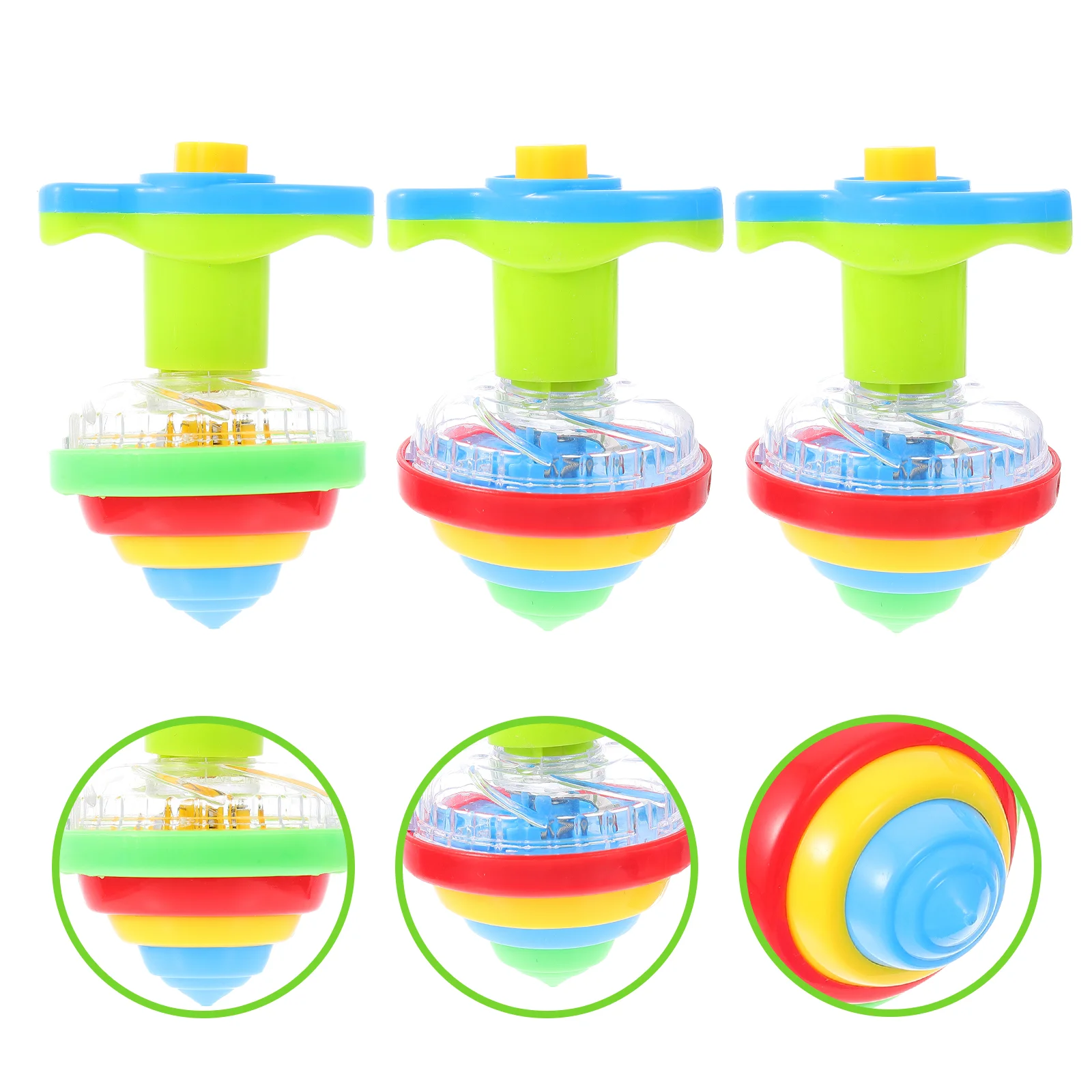 

3pcs Children Bouncing Gyro Toys Light Flashing Gyro Toys Peg-top Playthings