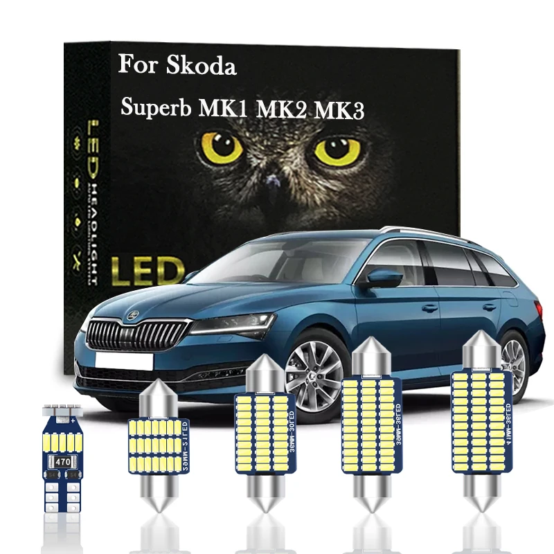 Светодиодная лампа Canbus для Skoda Superb 1 2 3 MK1 MK2 MK3 3U4 3T 3T4 3T5 3V 3V3 3V5 2003 2014 2015 2016
