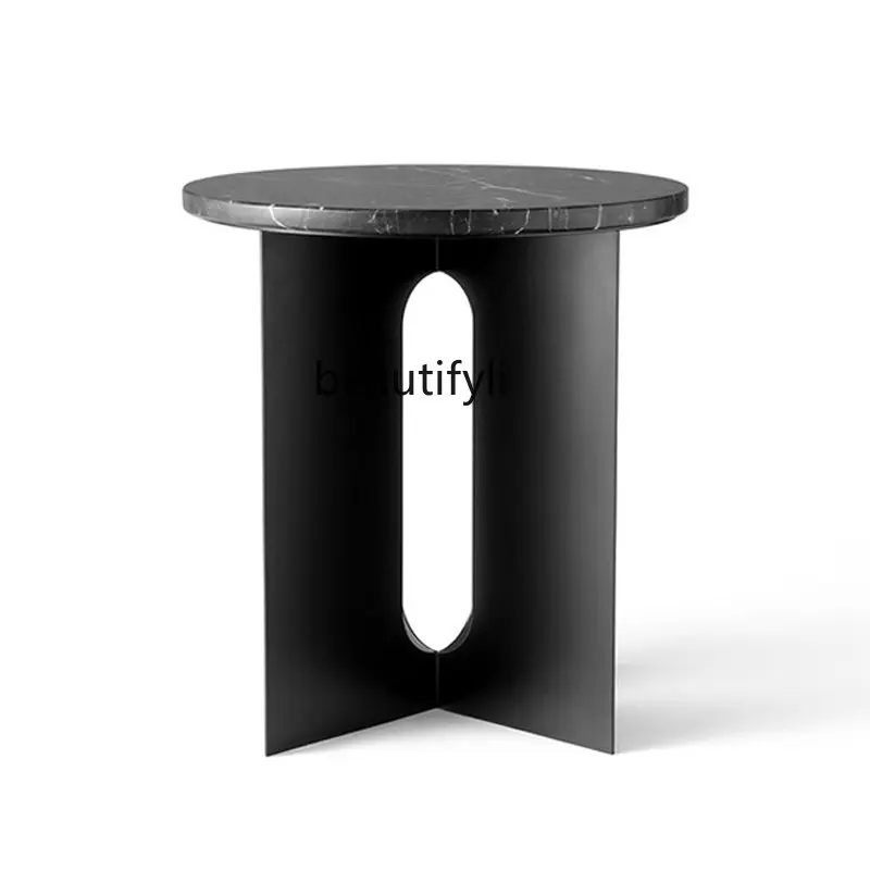 

Маленький журнальный столик zqNordic, маленький столик для гостиной, Диванный мраморный боковой столик, дизайнерский креативный маленький кру...
