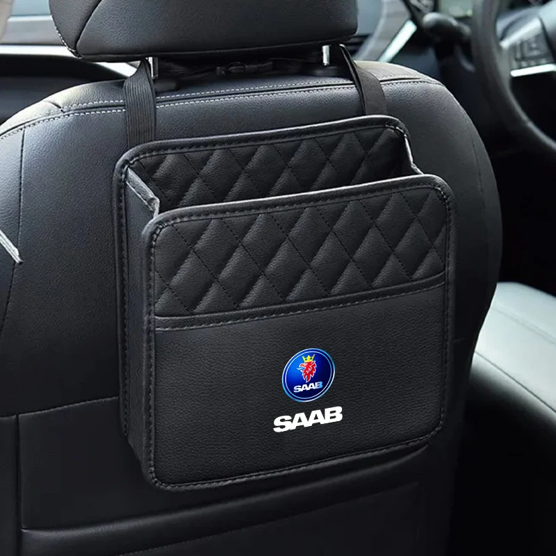 

Car Seat Rear Storage Bag Car Logo Hanging Bag Hanging Accessories For SAAB Scania Emblem 94X 92X 93X 9X TurboX Phoenix Sonett