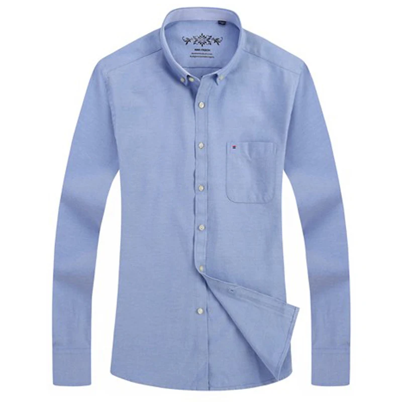 

2023 Men's Long Sleeve Oxford Plaid Office Social Shirt Striped Men's Tops Casual Shirt Men Thick Work Shirts Men Clothes