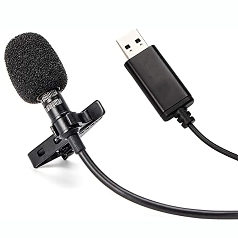 

2m USB Lavalier Microphone Clip-on Lapel Mic for PC Computer Laptop Vocals Streaming Recording Studio YouTube Video Gaming