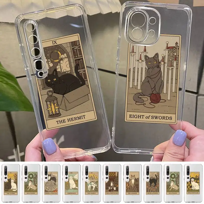 

Witches moon Tarot Mystery totem cat Phone Case for Samsung S20 S10 lite S21 plus for Redmi Note8 9pro for Huawei P20 Clear Case