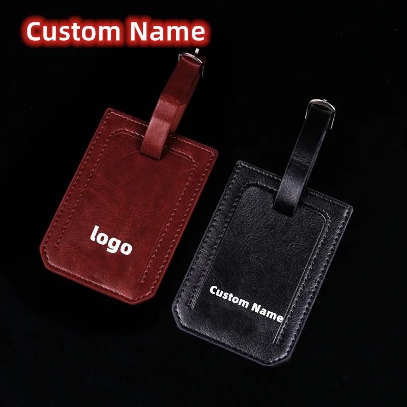 

Personalize Lnitials Luggage Tag Custom Letters Men Women Suitcase Name Tag PU Airplane Labels Engrave Logo Travel Accessories