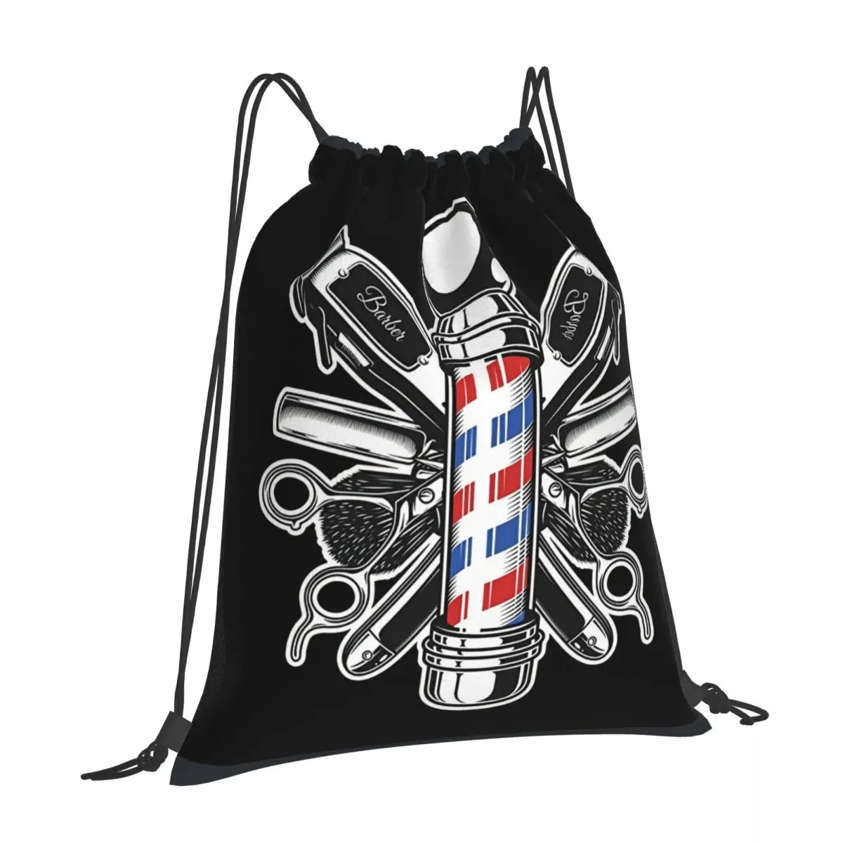 

2023 Fashion Summer Style Retro Barber Shop Drawstring Bags Girl Bag Travel Bag Kids Backpack Sports Backpack Shoulder Bag