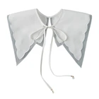 Накладной воротник-шаль из хлопка в Королевском Стиле, ажурная блузка с треугольным отворотом и цветочным кружевом