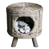 high quality pet rattan wicker cottage for easy cleaning of pet nest