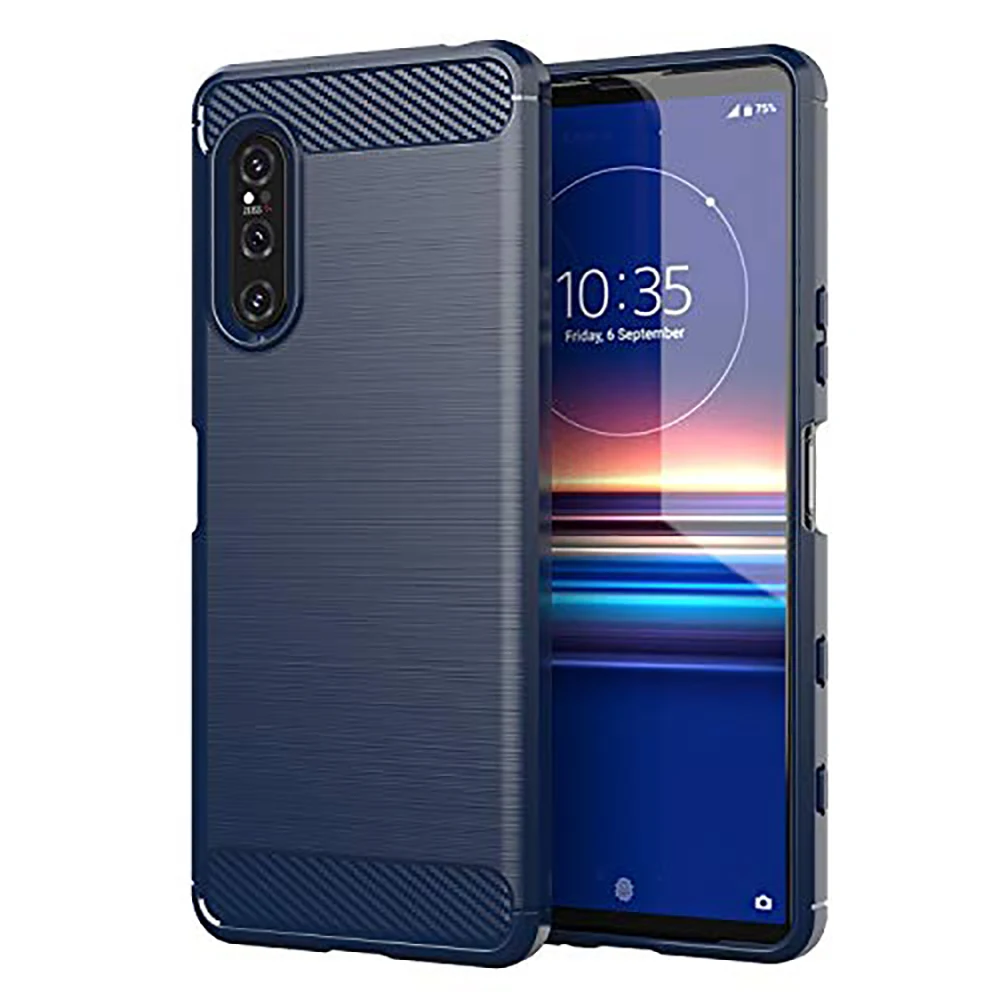 

Silicone Case For Sony Xperia 5 II 10 II 1 II XZ3 XA2 Plus XA2 Ultra L3 L2 Carbon Fiber Case For XZ5 XA4 10 Plus 10 8 5 1 Case