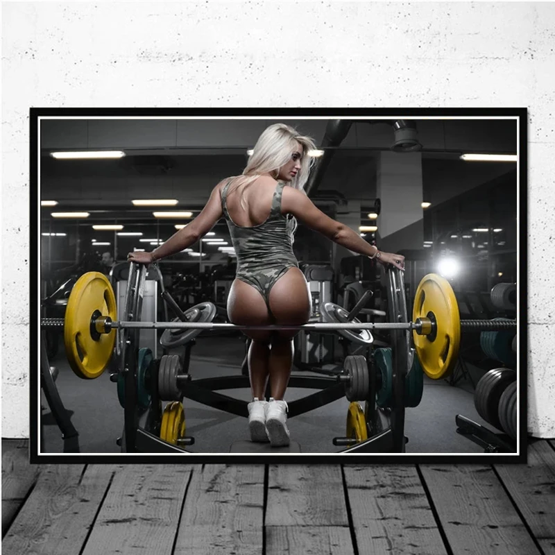 

Сексуальный Бодибилдинг девушка фитнес спорт холст картины тренажерный зал мотивационный постер печать настенное искусство для гостиной настенный Декор