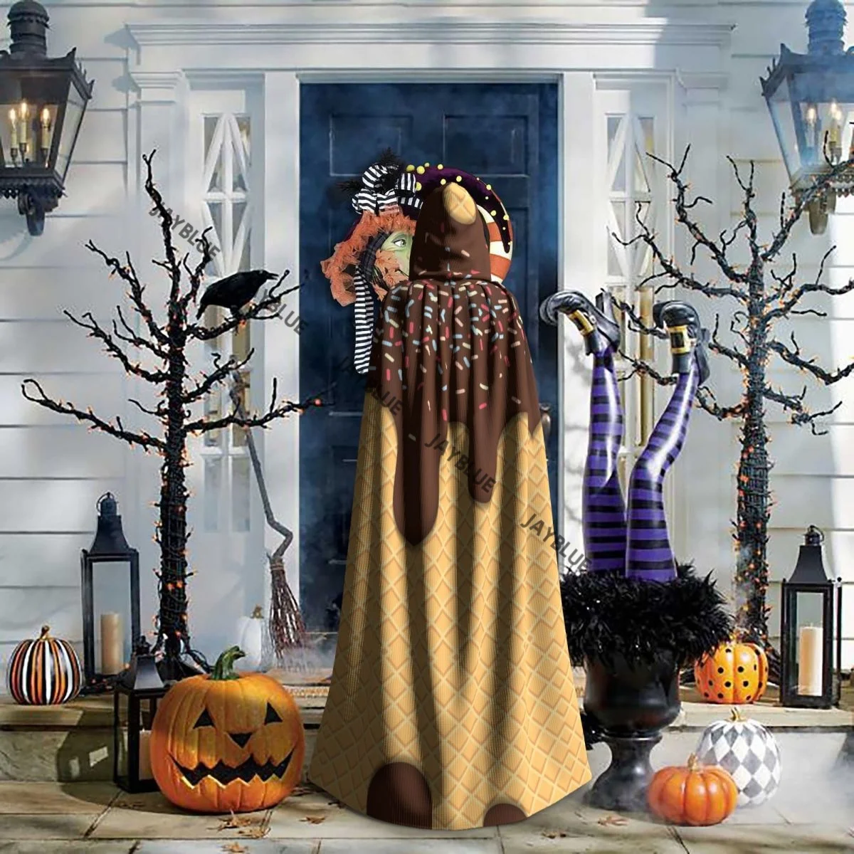 Плащ с капюшоном плащ унисекс струящееся мороженое шоколадный накидка ведьмы