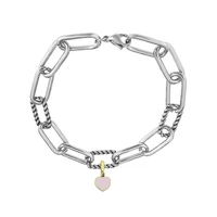 silver me chain bracelet bangle love heart unicorn pendant bracelet diy charms beads luxury brand jewelry