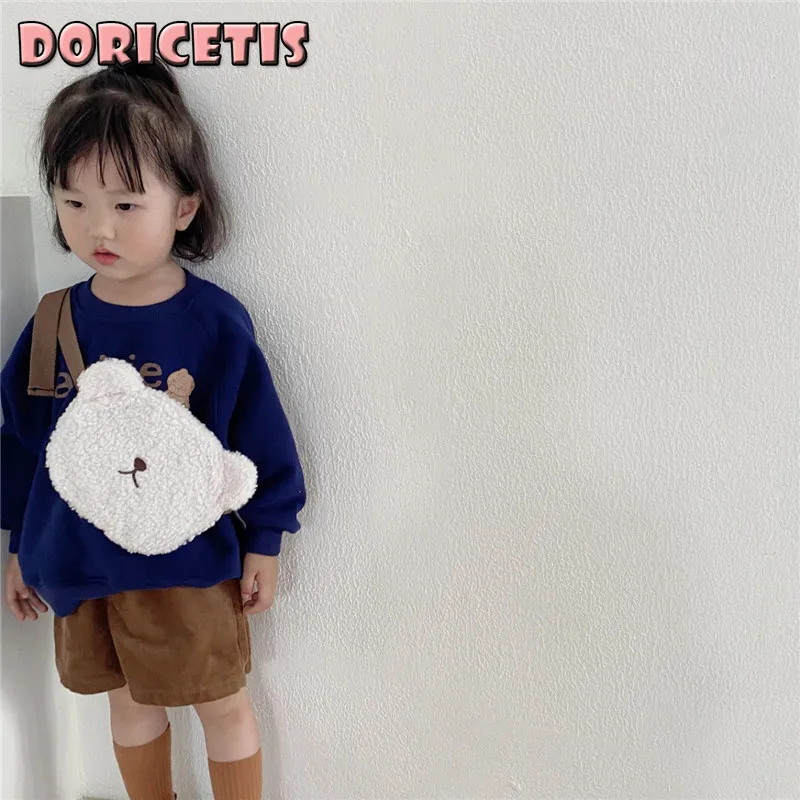 

Children Backpack Lamb Hair Solid Color Cute Little Bear Small Bag Baby Accessories Mini Bags Breathable Wear Resistant New Hot