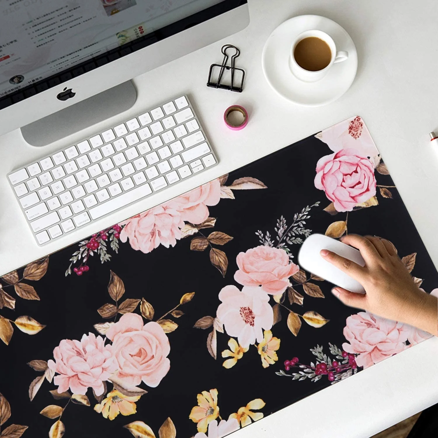 

Rose Mouse Pad Gamer XL Large Computer Home Mousepad XXL Desk Mats Soft Natural Rubber Office Non-Slip Computer Table Mat