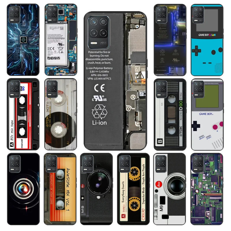 

Camera Cassette Game Battery Phone Case for OPPO Realme GT 2 Pro X2 Pro XT C25S 8 7 6 Pro 6i GT Master C3 C21 C11 X3 SuperZoom