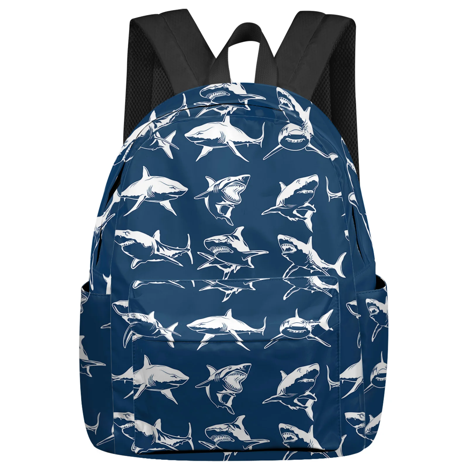 

Рюкзак для ноутбука с силуэтом акулы, школьные портфели для подростков, дорожные сумки для мужчин и женщин, белого цвета