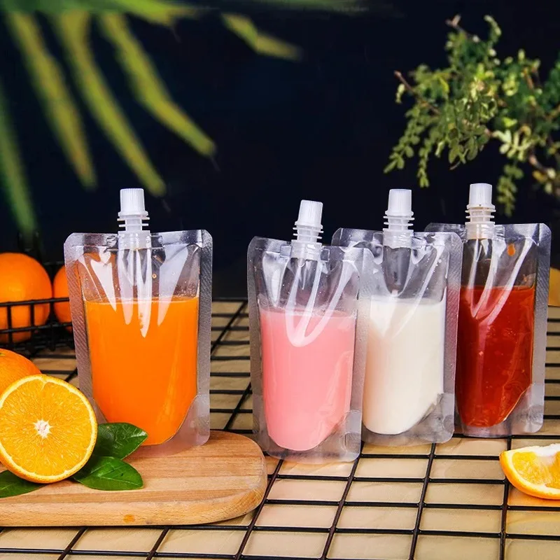 12 шт. пластиковые пакеты с носиком для напитков 100-500 мл