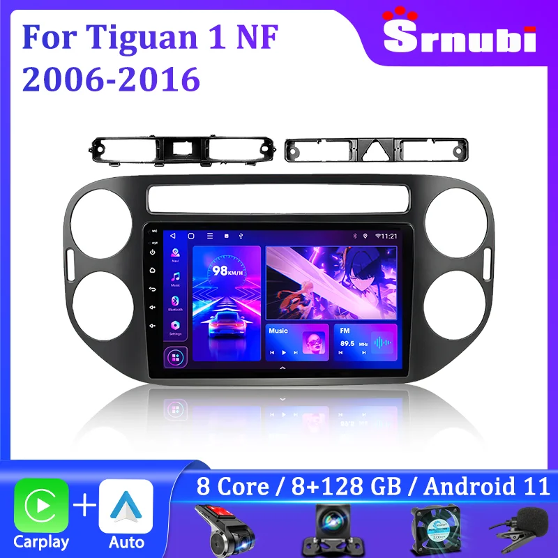 

Автомагнитола Srnubi 2 din на Android для Volkswagen Tiguan 1 NF 2006 - 2016 мультимедийный видеоплеер навигатор GPS Стерео DVD Carplay