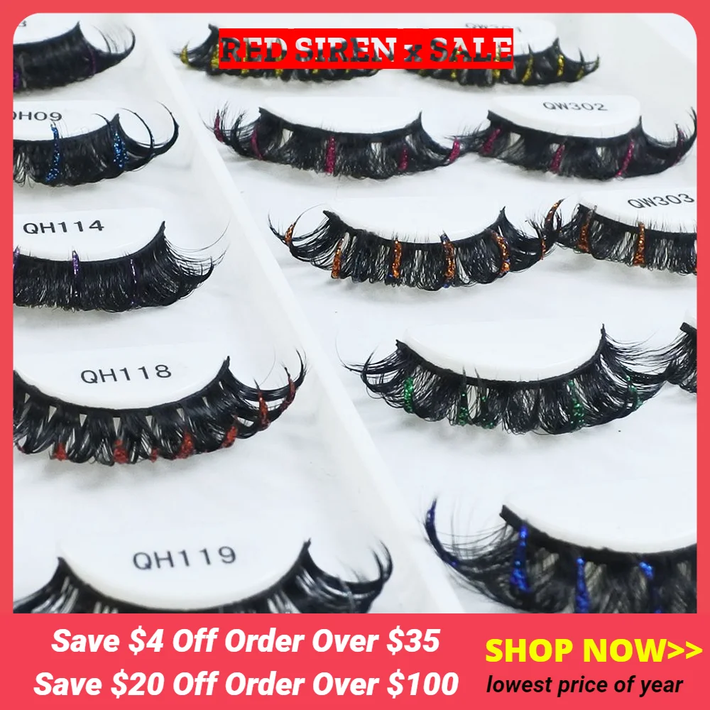 Ed Lashes New Design Fluffy Glitter Lashes D Curl Strip Lashes Makeup Eyelashes