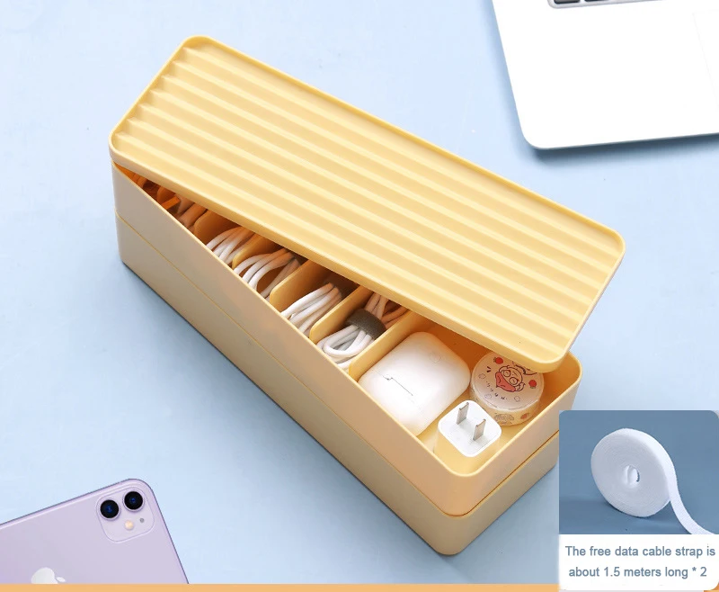 Wired Storage Box Plastic Data Cable Desk Stationery Makeup Key Jewelry Office Rack |