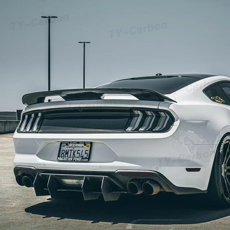

Спойлер из настоящего углеродного волокна для крыши заднего крыла, подходит для Mustang, для Ford 2015-2021 спойлер на задний багажник, крыло, спойлер GT500 Style
