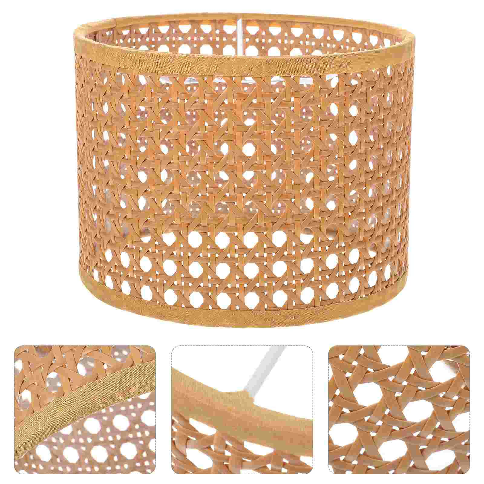 

Cage Hand Woven Lampshade Ceiling Rattan Baskets Storage Decorate Cover Adornment Delicate Creative Rustic Lantern