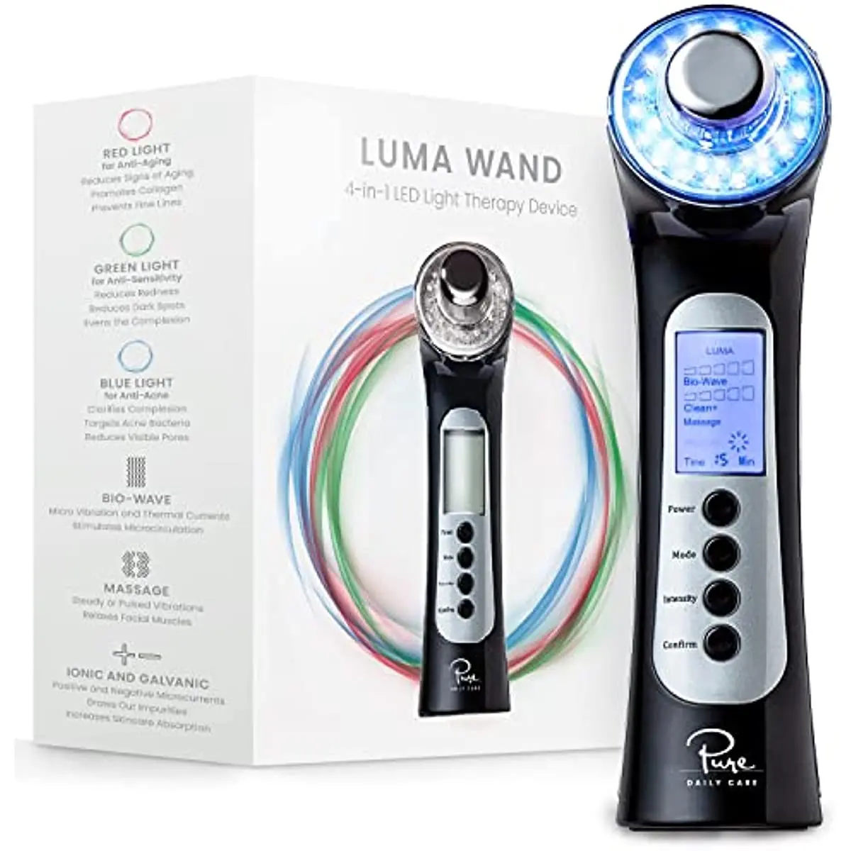 

4 In 1 Skin Treatment Stick Ion Therapy LED Light Machine Wave Stimulation Massage Anti-aging Lifting and Firming Skin Wrinkles