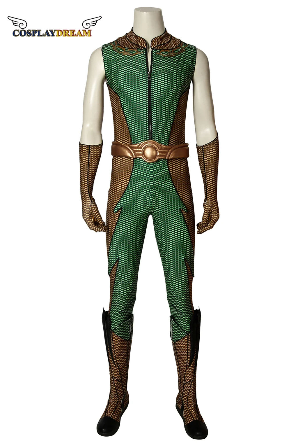 

The Deep Cosplay Superhero Costume Fancy Halloween Carnival Outfit The Boys Green Battle Bodysuit Full Set With Boots