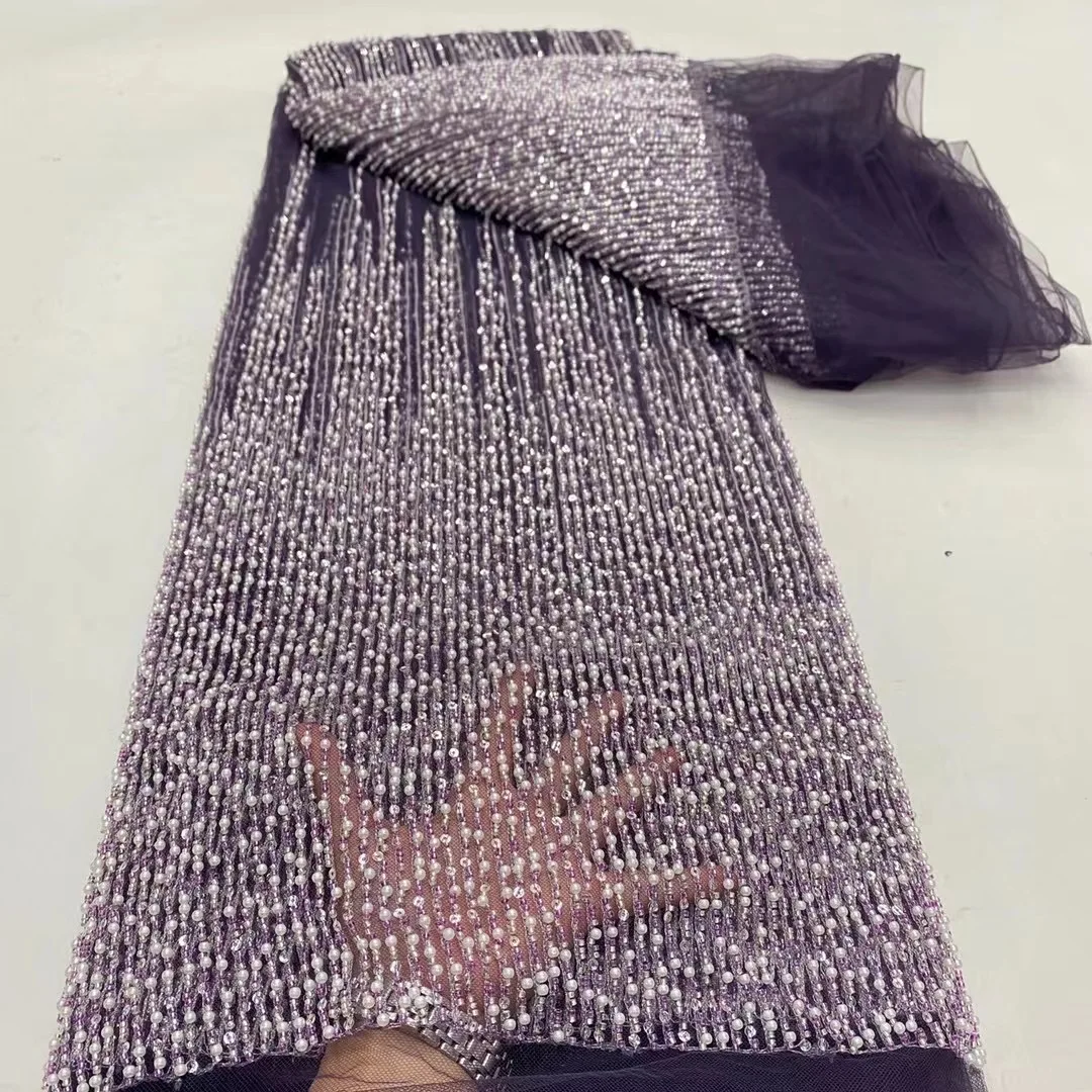 Африканская нигерийская тюль с вышивкой блестками кружевная ткань шитье платья