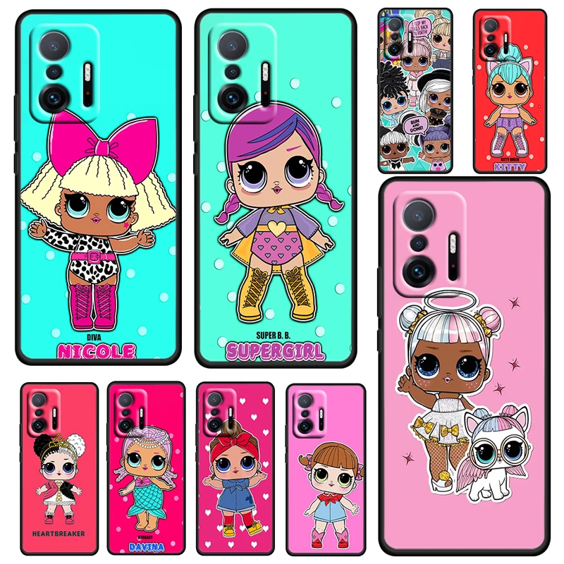 

Surprise Doll LOL Cute For Xiaomi Mi 12 11 10 Ultra 11T 10T Pro Lite 11i 10i 10S 5G Soft Silicone Black Phone Case Coque Fundas