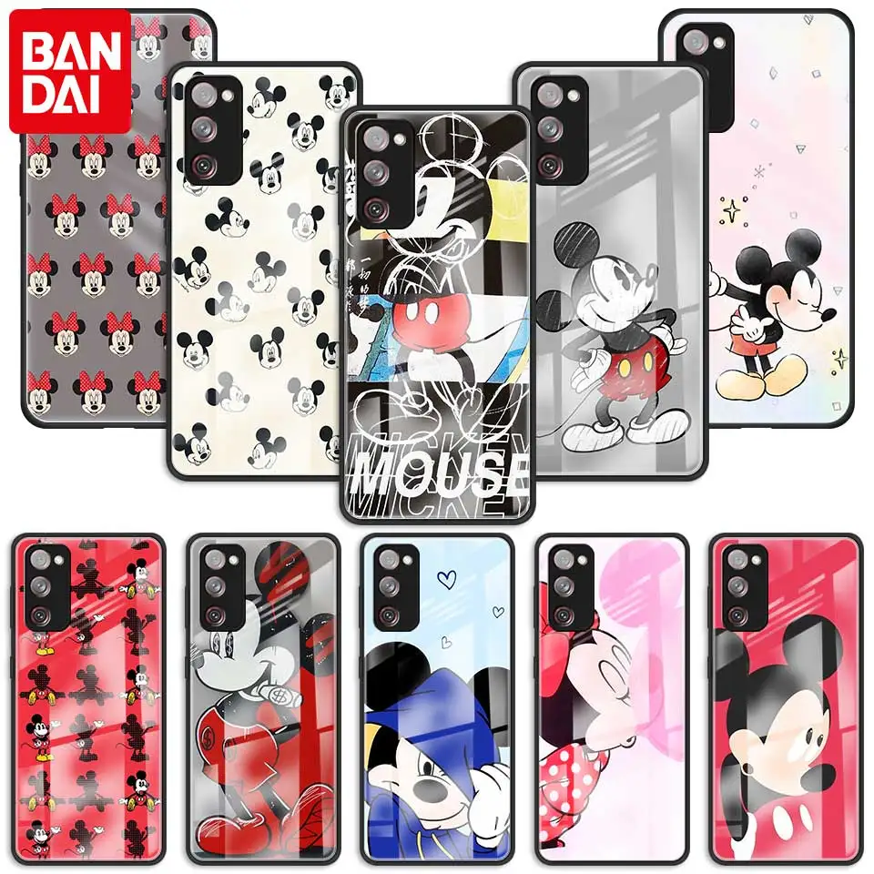 

Чехол с Микки Минни для Samsung Galaxy S20 S21 FE S22 Ultra 5G S10 Lite S9 Plus A52 A12 A51, чехол из закаленного стекла, чехол для телефона