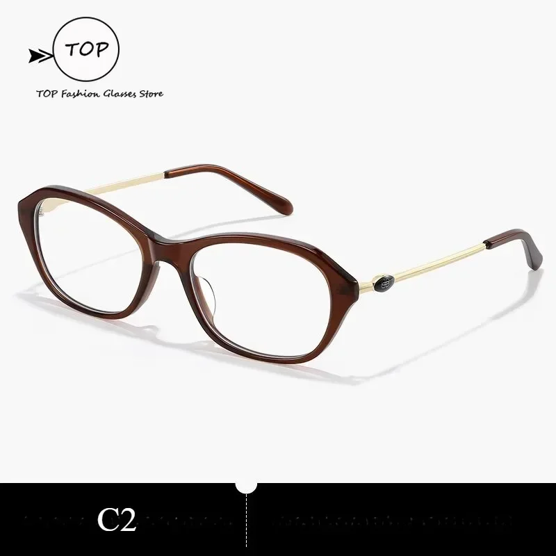 Leit려열파 The Same Myopia Glasses Female Black Frame Old Money Wind Plain Makeup Cat Eyes Can Be Equipped with Degree Anti-blue Light