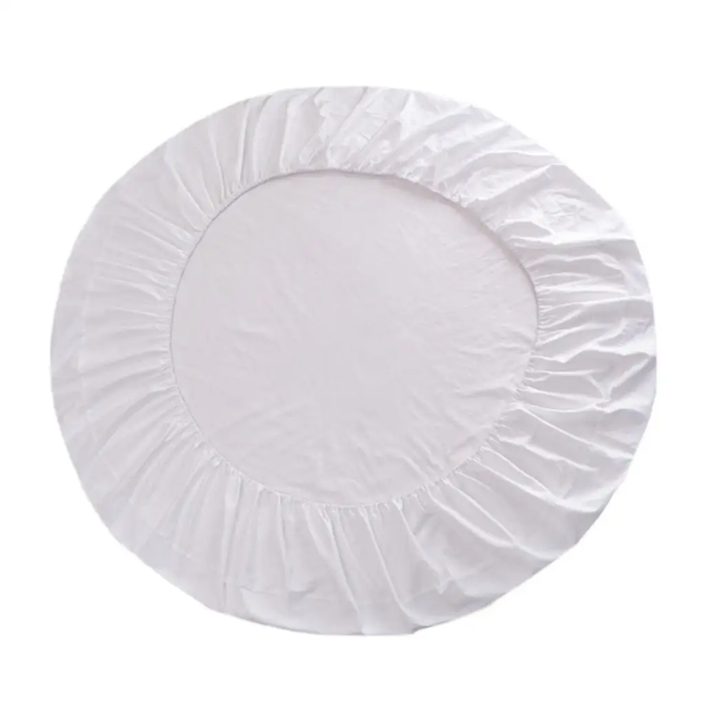 

200cm Dia Round Bed Elastic Fitted Sheet Fitted Mattress Cover 16 Colors